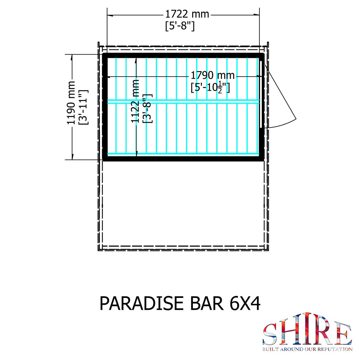 Bar Pent | 6x4 Timber Garden Bar with Convertible Store