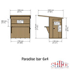 Bar Pent | 6x4 Timber Garden Bar with Convertible Store