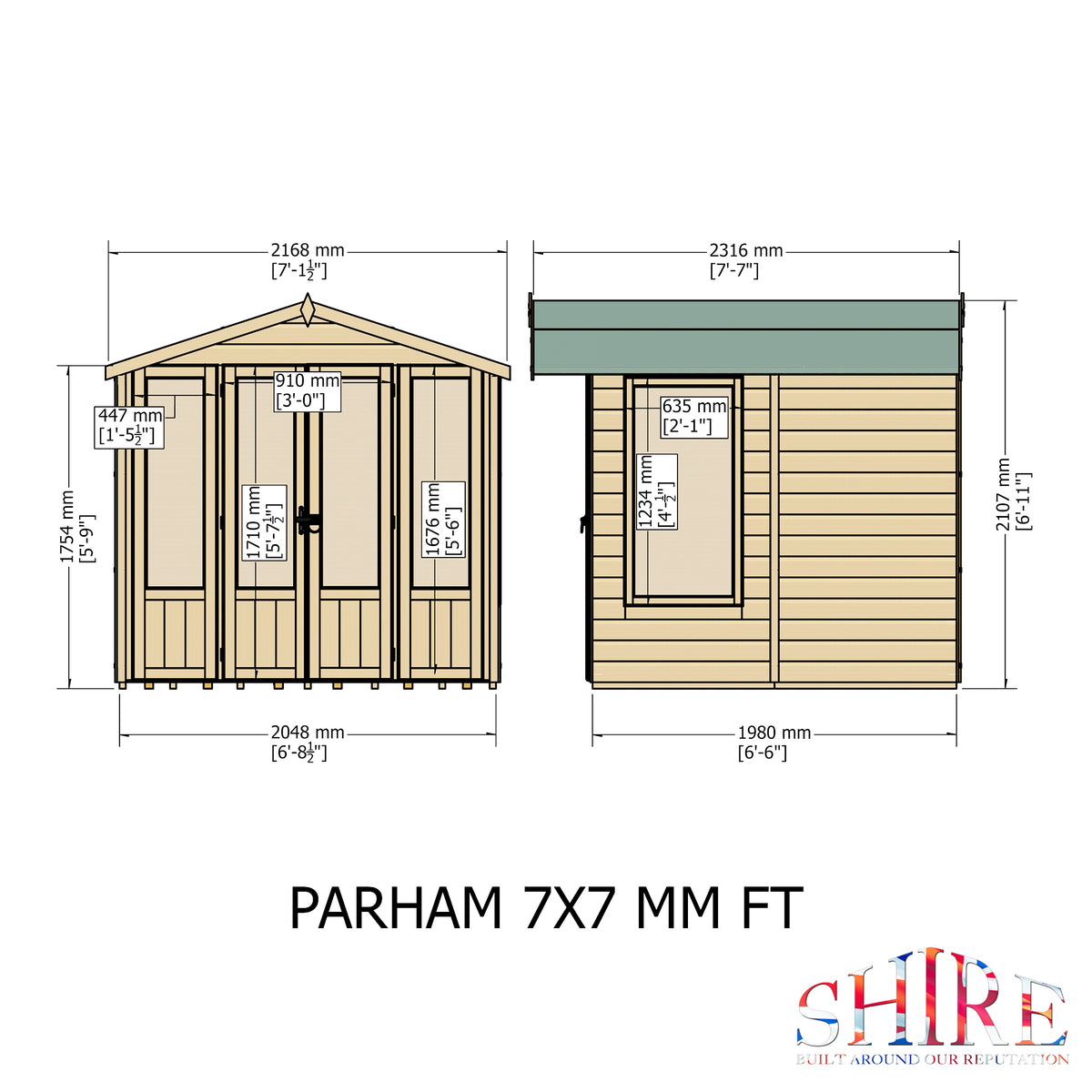 Parham Summerhouse | 7 x 7 Shiplap Timber Summerhouse