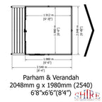 Parham & Verandah Summerhouse | 7 x 10 Shiplap Timber Summerhouse