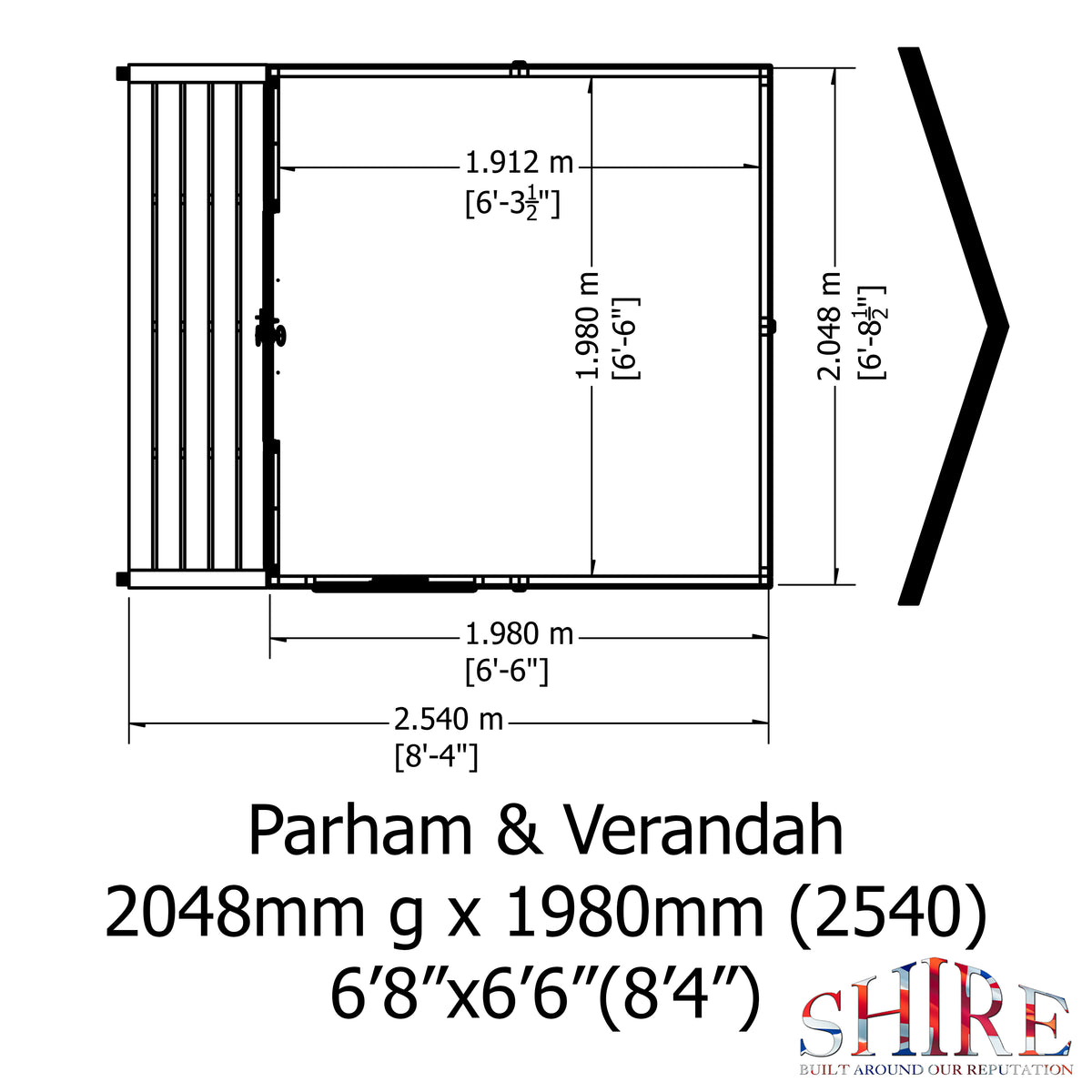 Parham & Verandah Summerhouse | 7 x 10 Shiplap Timber Summerhouse