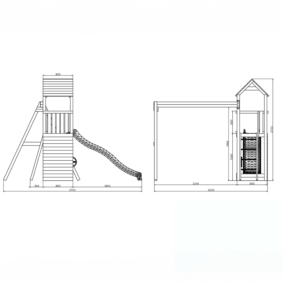 Sky High Hideout (Flappi) Play Centre | 3x43 Timber Play Centre