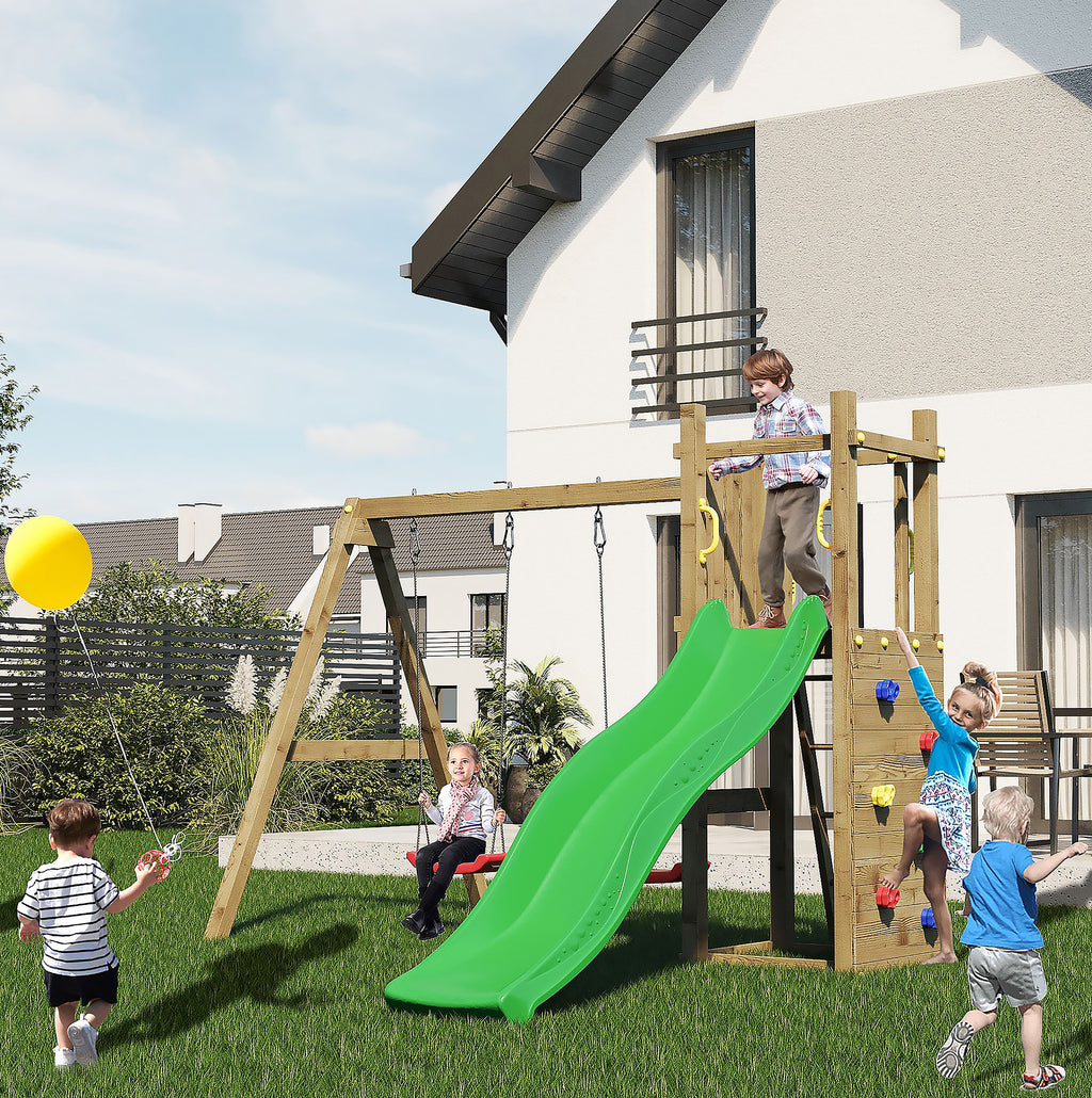 Shire Rumble Ridge Play Fort with Rock Wall & Double Swing