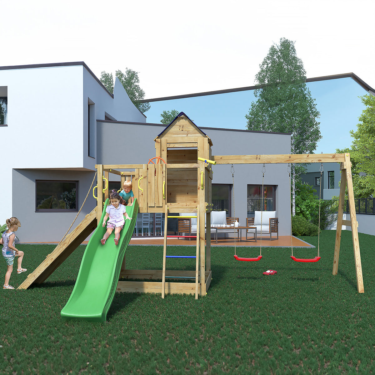 Treehouse Play Fort | Children's Raised Timber Playhouse