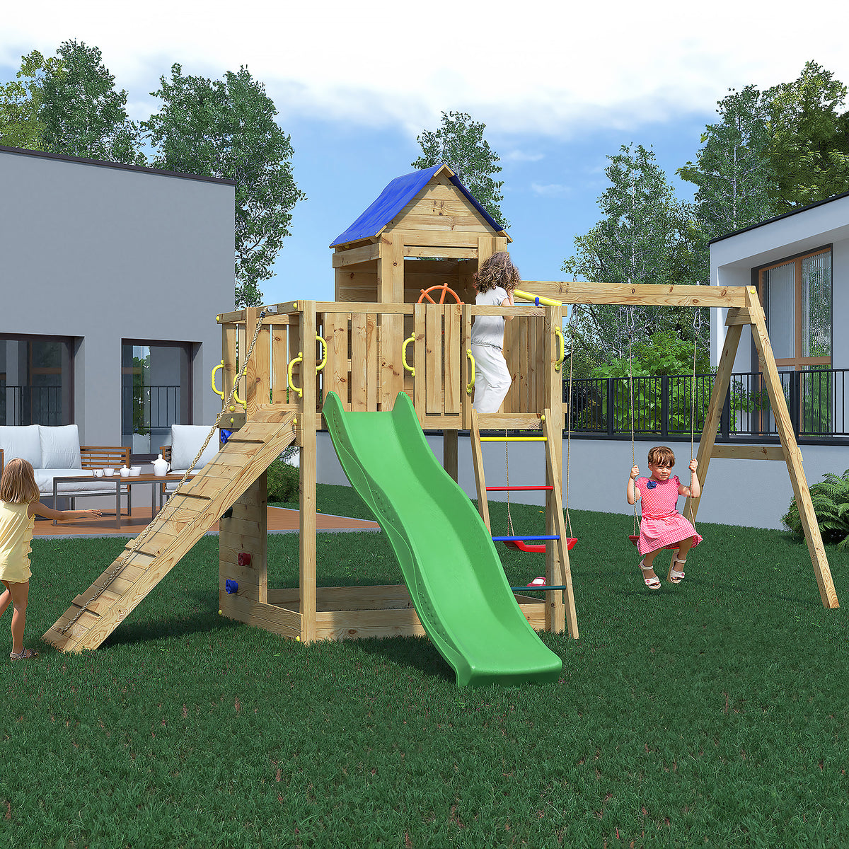 Treehouse Play Fort | Children's Raised Timber Playhouse
