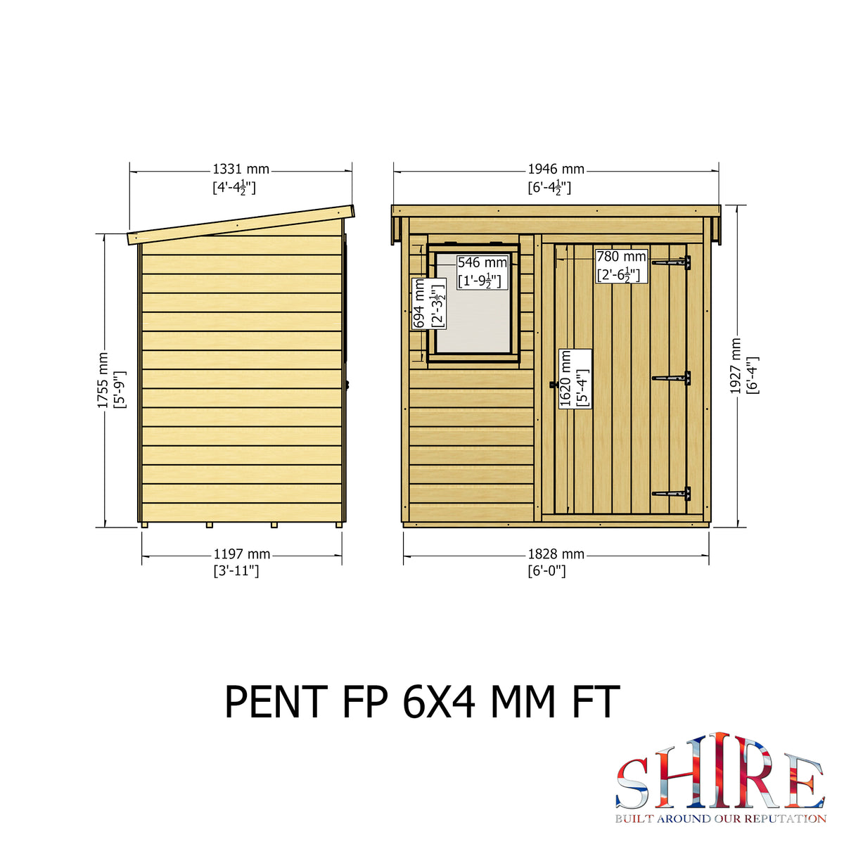 Pent Garden Shed | 6 x 4 Shiplap Timber Garden Shed