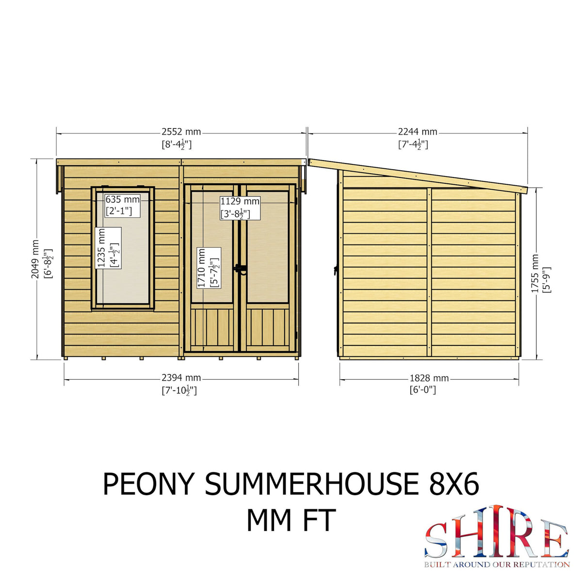 Peony Pent Summerhouse 8x6 – Shire timber summerhouse