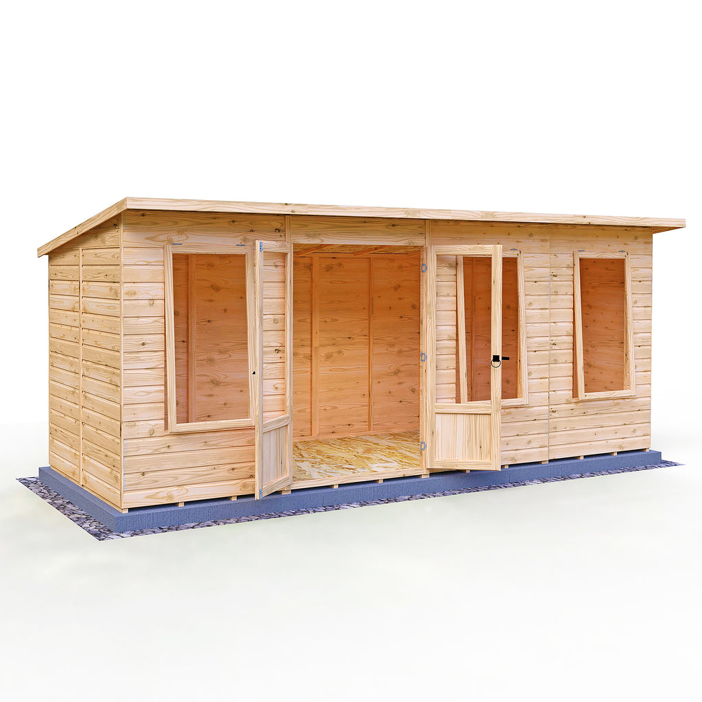Peony Pent Summerhouse 16x6 – Shire timber summerhouse