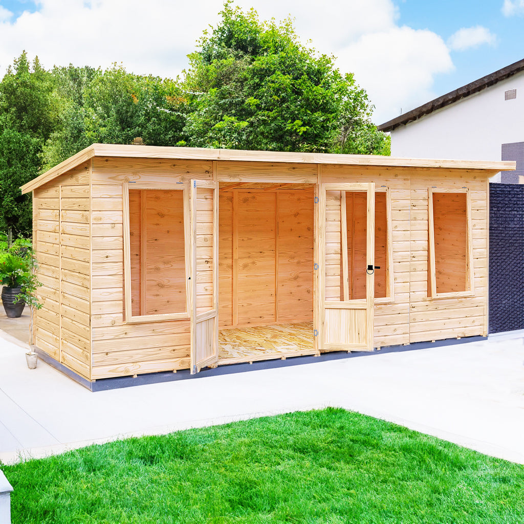 Peony Pent Summerhouse 16x6 – Shire timber summerhouse