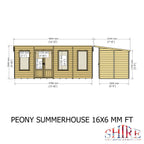 Peony Pent Summerhouse 16x6 – Shire timber summerhouse