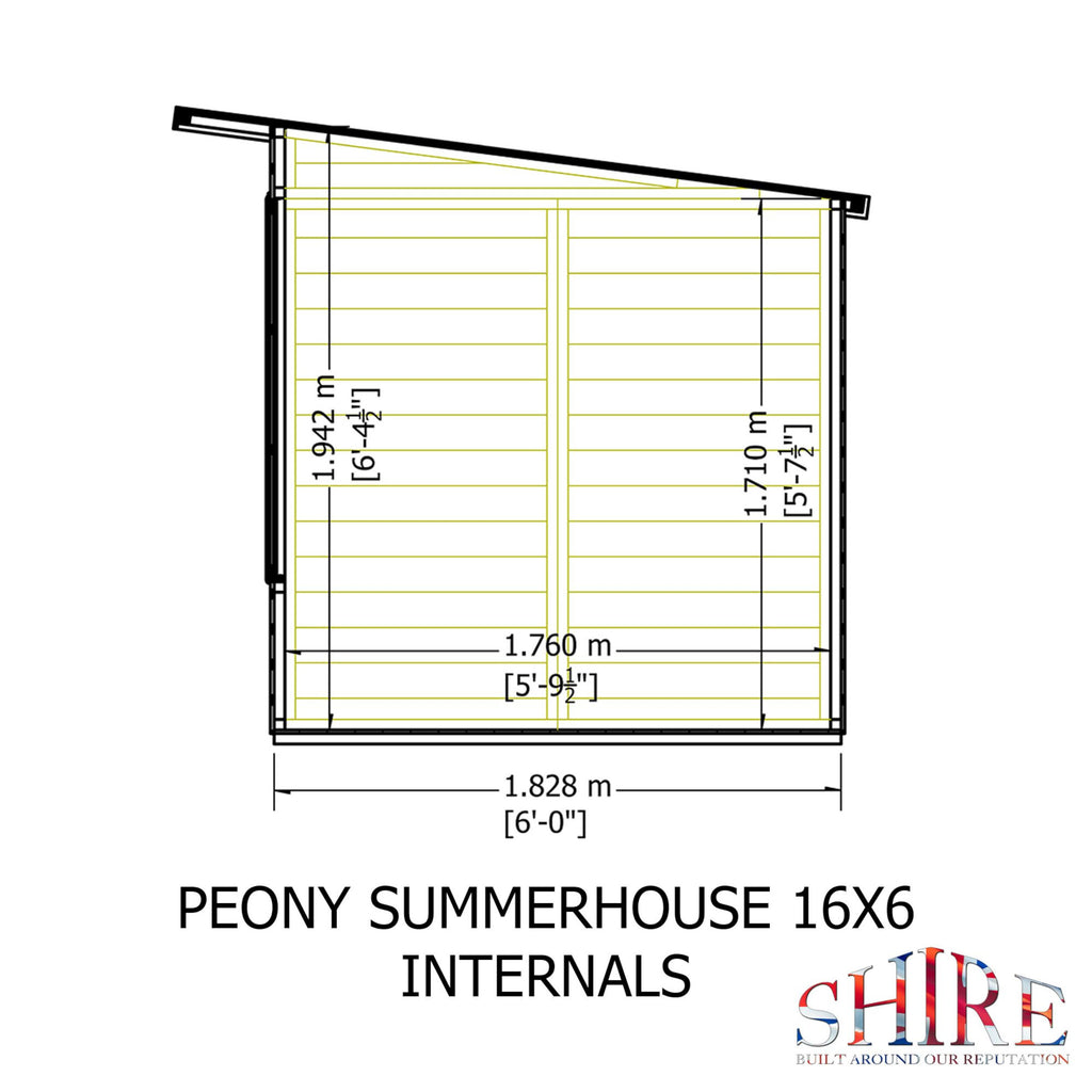 Peony Pent Summerhouse 16x6 – Shire timber summerhouse