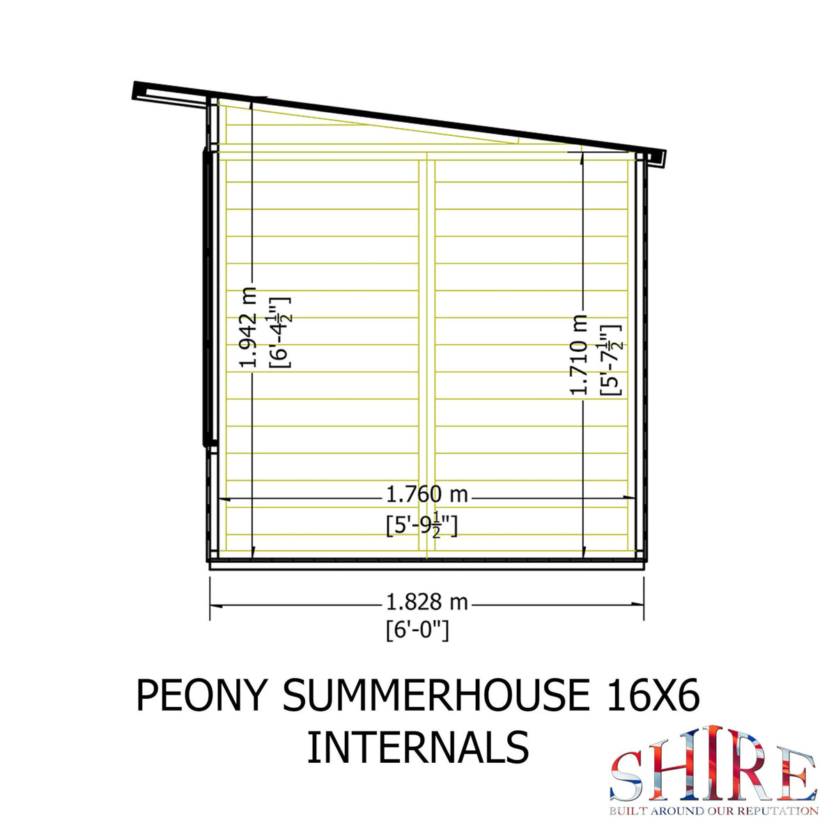 Peony Pent Summerhouse 16x6 – Shire timber summerhouse