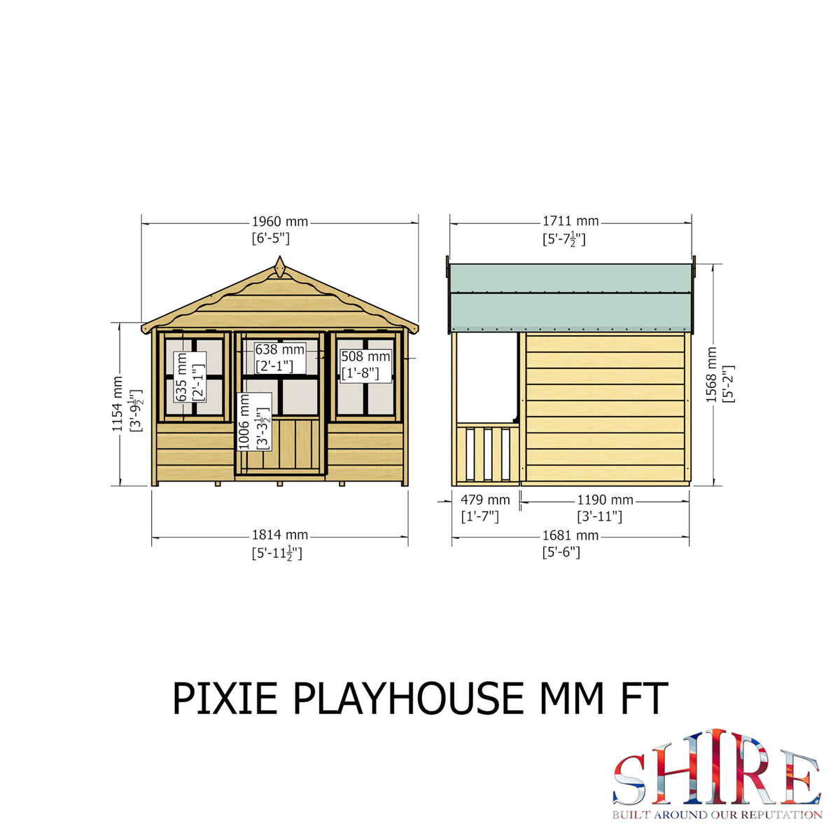 Pixie Playhouse | 6x4 Shiplap Timber Playhouse