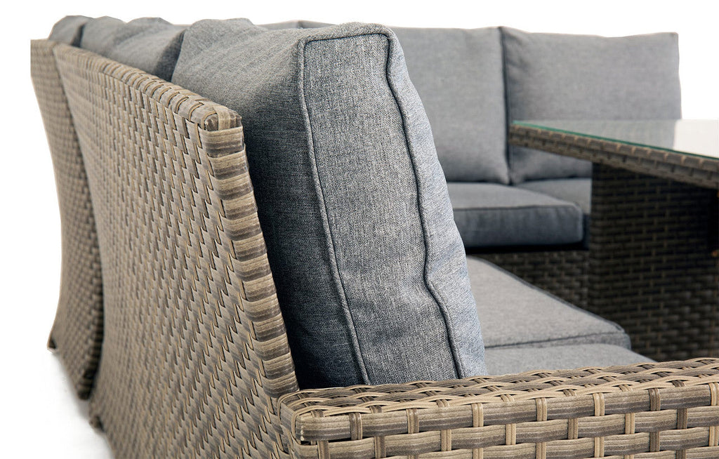 Palma 9 Seater Grey Rattan Garden Corner Lounge Set with Cover & Cushion Box