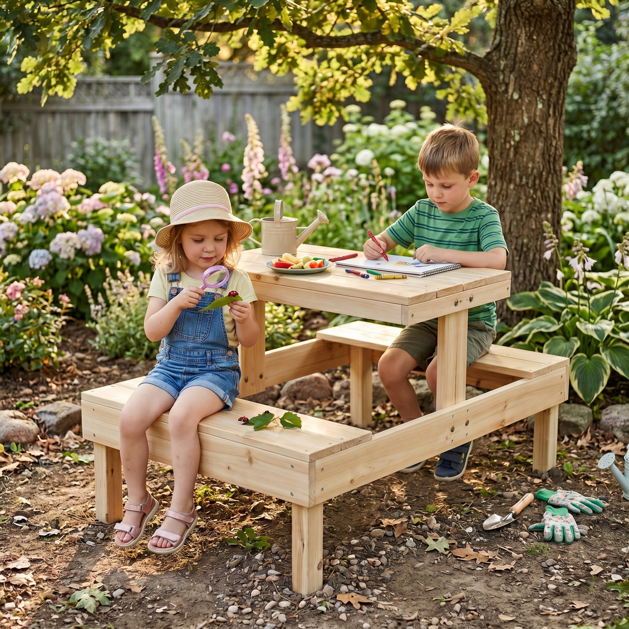 Wooden Children's Picnic Table | Kids' Outdoor Table & Bench Set