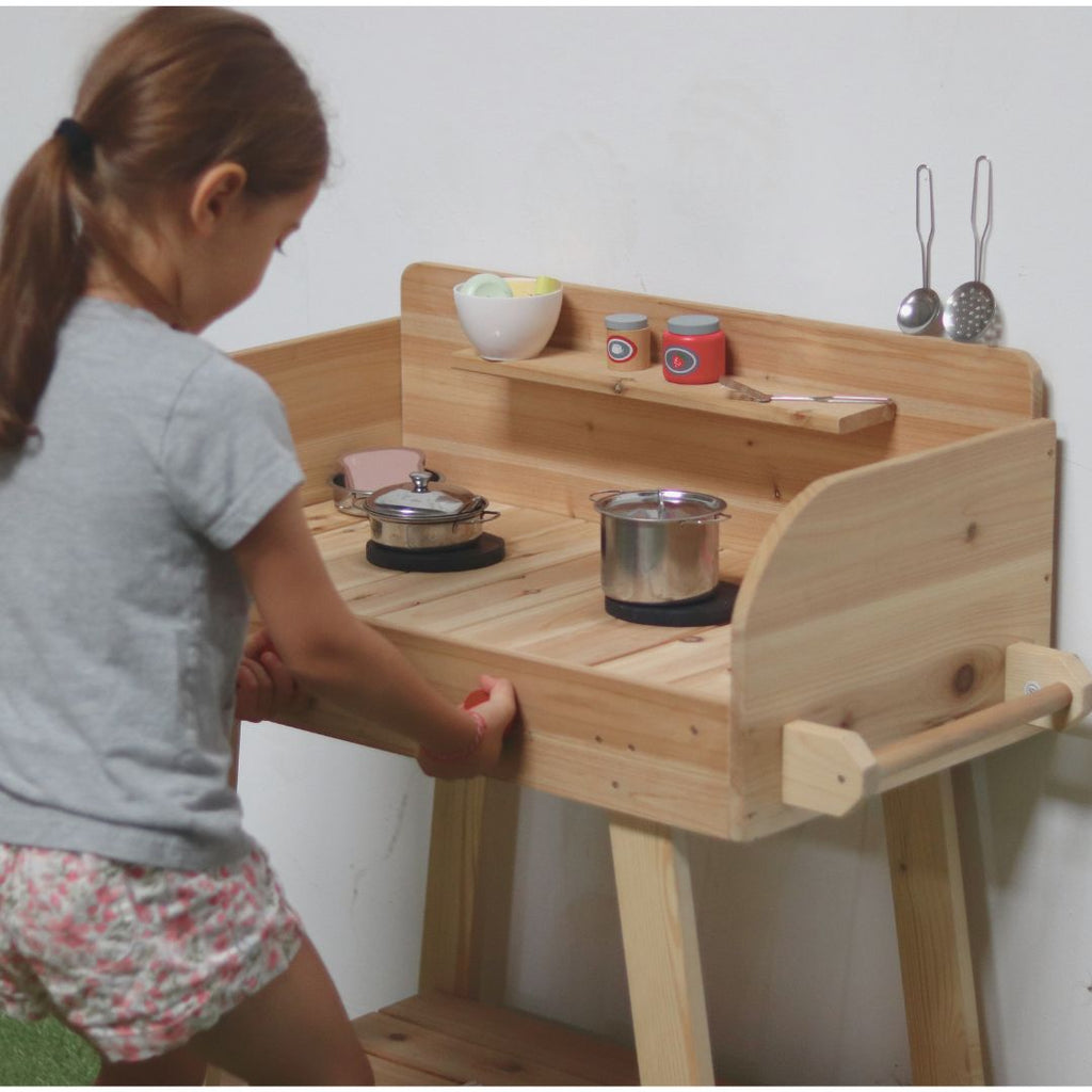 Children's Outdoor Wooden BBQ Stand | Kids' Role-Play Barbecue Toy