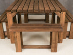 QUADRUM Picnic Table With 4 Benches - Rustic Finish