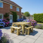 QUADRUM Picnic Table With 4 Benches