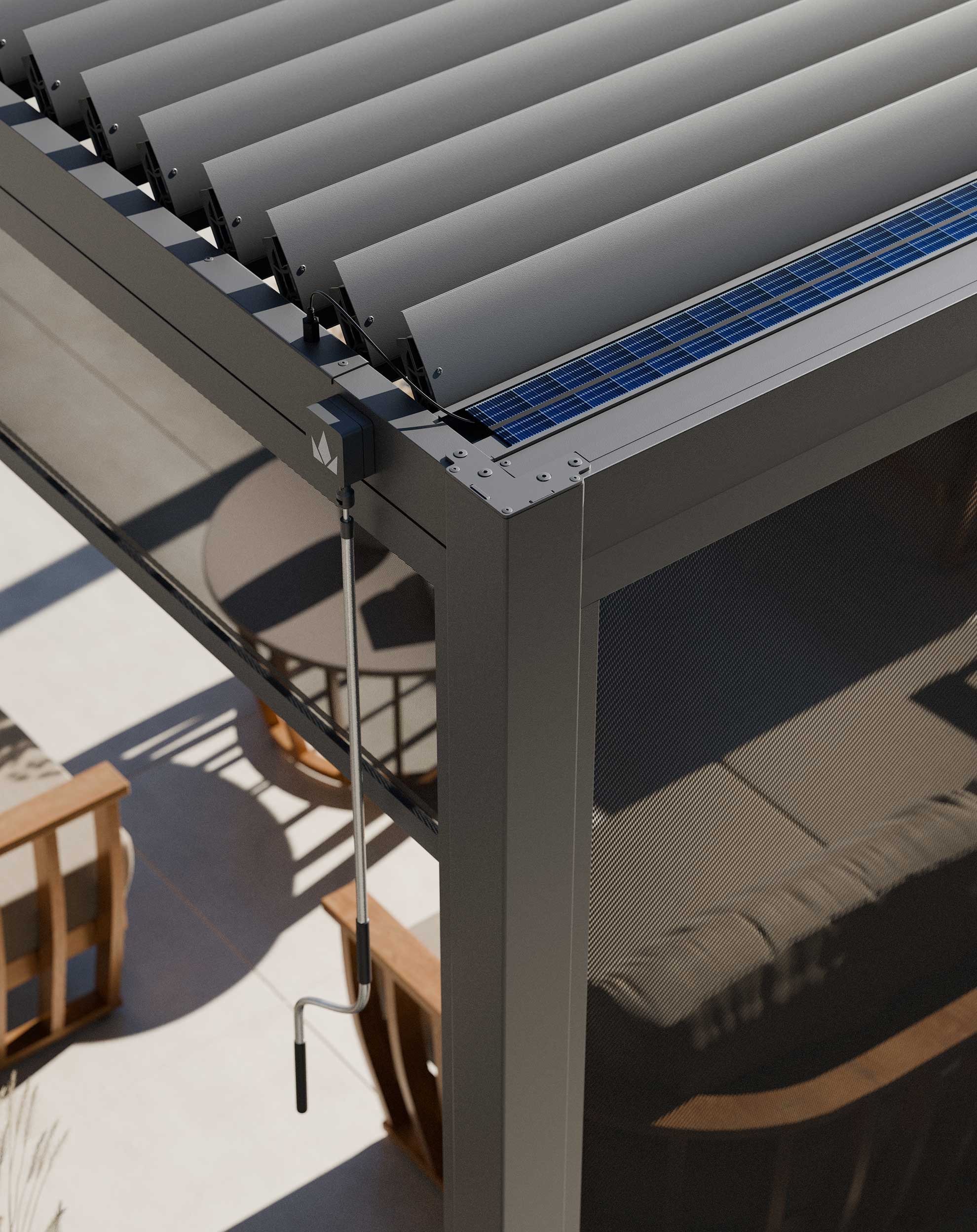 Luxe 3x3m Pergola with Solar Lighting System and Voice Control