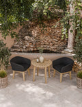 Royalcraft Roma 2 Seater Round Garden Bistro Set with Eden Night Chairs in FSC acacia