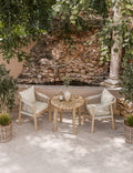 Royalcraft Roma 2 Seater Round Garden Bistro Set with Roma Rope Chairs in FSC acacia