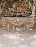 Royalcraft Roma 2 Seater Round Sunray Garden Bistro Set with Rope Stacking Chairs 80cm in FSC acacia