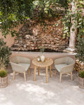 Royalcraft Roma 2 Seater Round Garden Bistro Set with Eden Dawn Chairs in FSC acacia