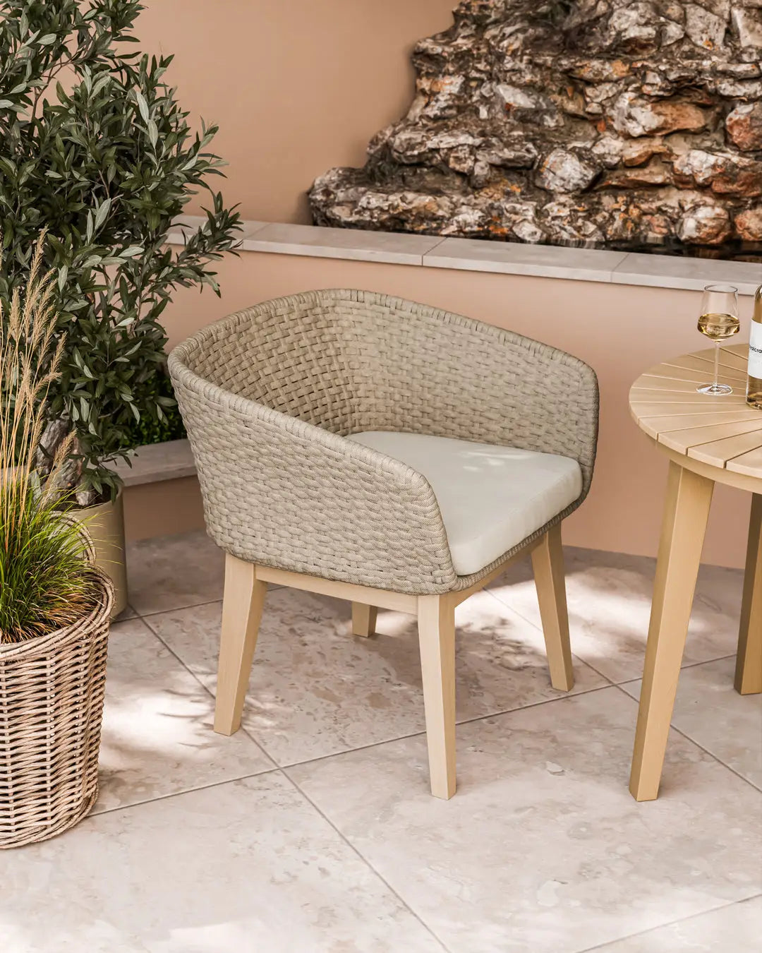 Royalcraft Roma 2 Seater Round Garden Bistro Set with Eden Dawn Chairs | FSC Acacia