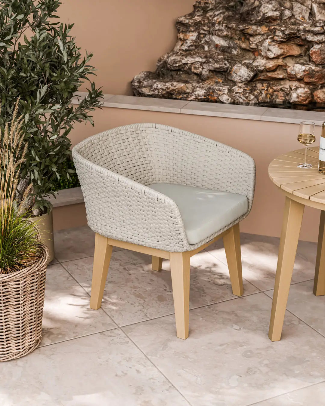 Royalcraft Roma 2 Seater Round Garden Bistro Set with Eden Dusk Chairs | 80cm | FSC Acacia