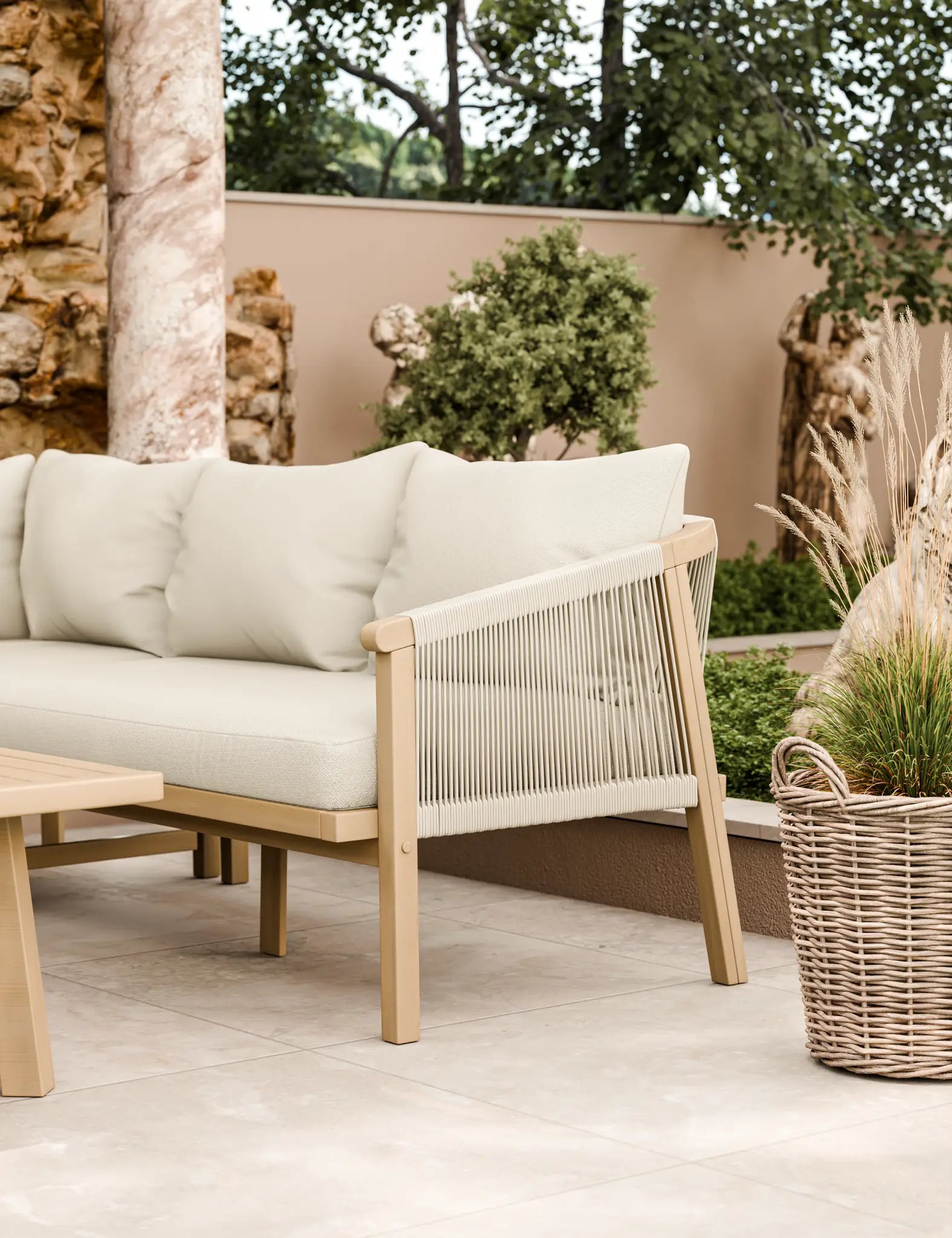 Royalcraft Roma 5 Seater Corner Garden Lounge Set with Coffee Table | FSC Acacia