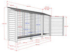 Wooden Garden Tool Storage W-335cm, H-126cm or 180cm, D-88cm