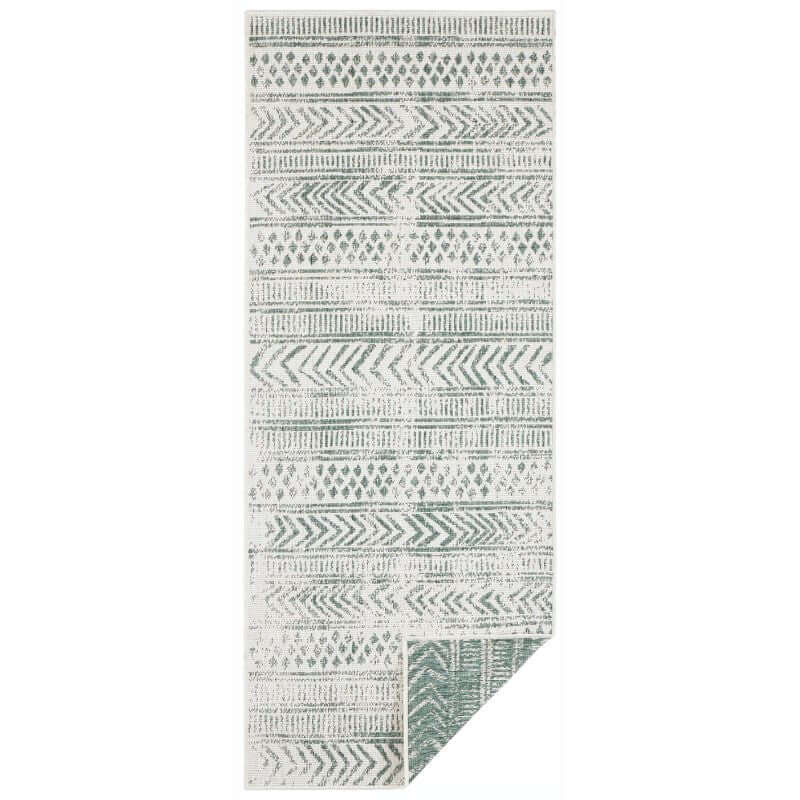 Reversible Geometric Indoor Outdoor Rug | Green | Runner & Rectangular