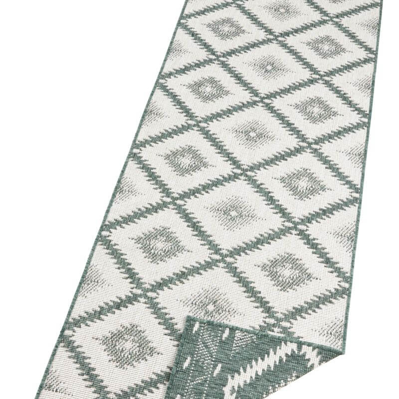Malibu Indoor Outdoor Rug | Green Diamond Reversible | Runner & Rectangular