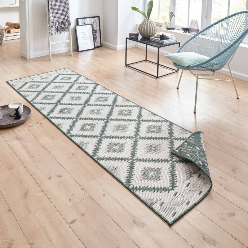 Malibu Indoor Outdoor Rug | Green Diamond Reversible | Runner & Rectangular