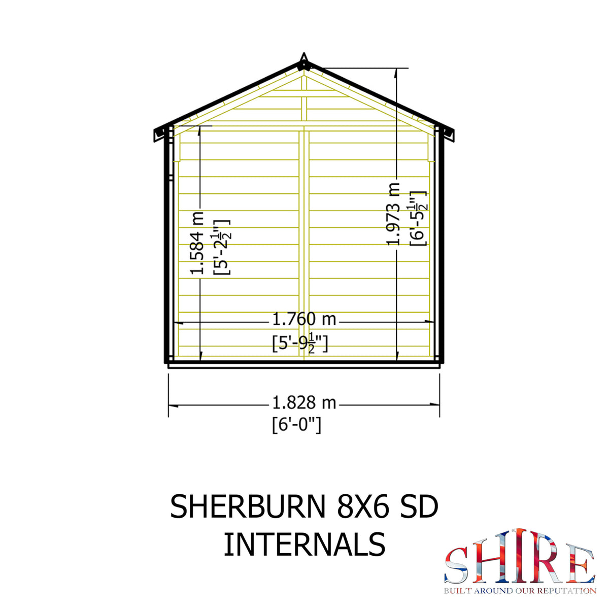 Sherburn SD Garden Shed | 8 x 6 Shiplap Timber Garden Shed
