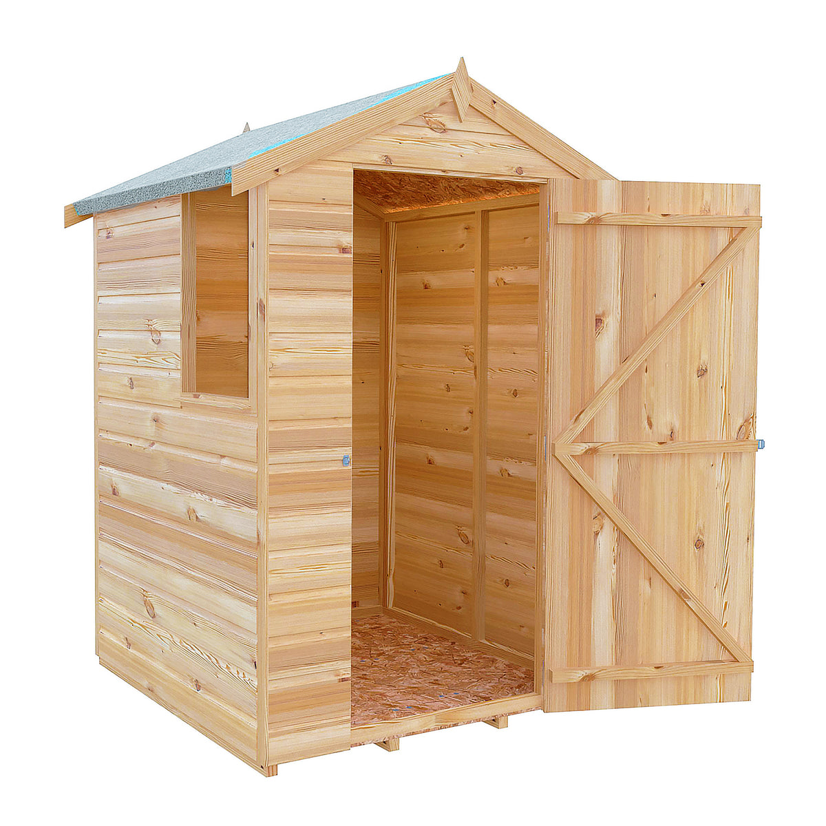 Shetland Shiplap Apex Garden Shed | Single Door Apex Timber Garden Shed