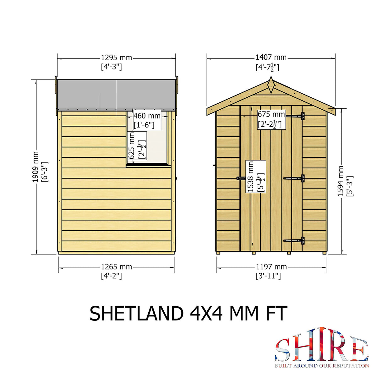 Shetland Shiplap Apex Garden Shed | Single Door Apex Timber Garden Shed