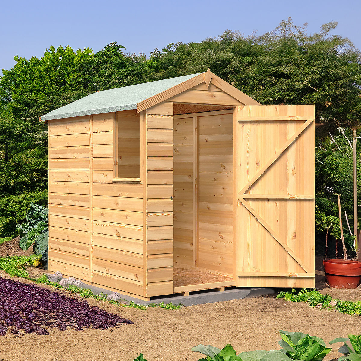 Shetland Shiplap Apex Garden Shed | Single Door Apex Timber Garden Shed