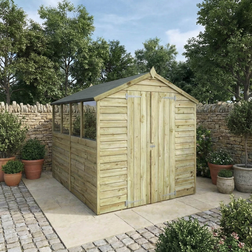 Mercia Overlap Apex 8x6 double door shed