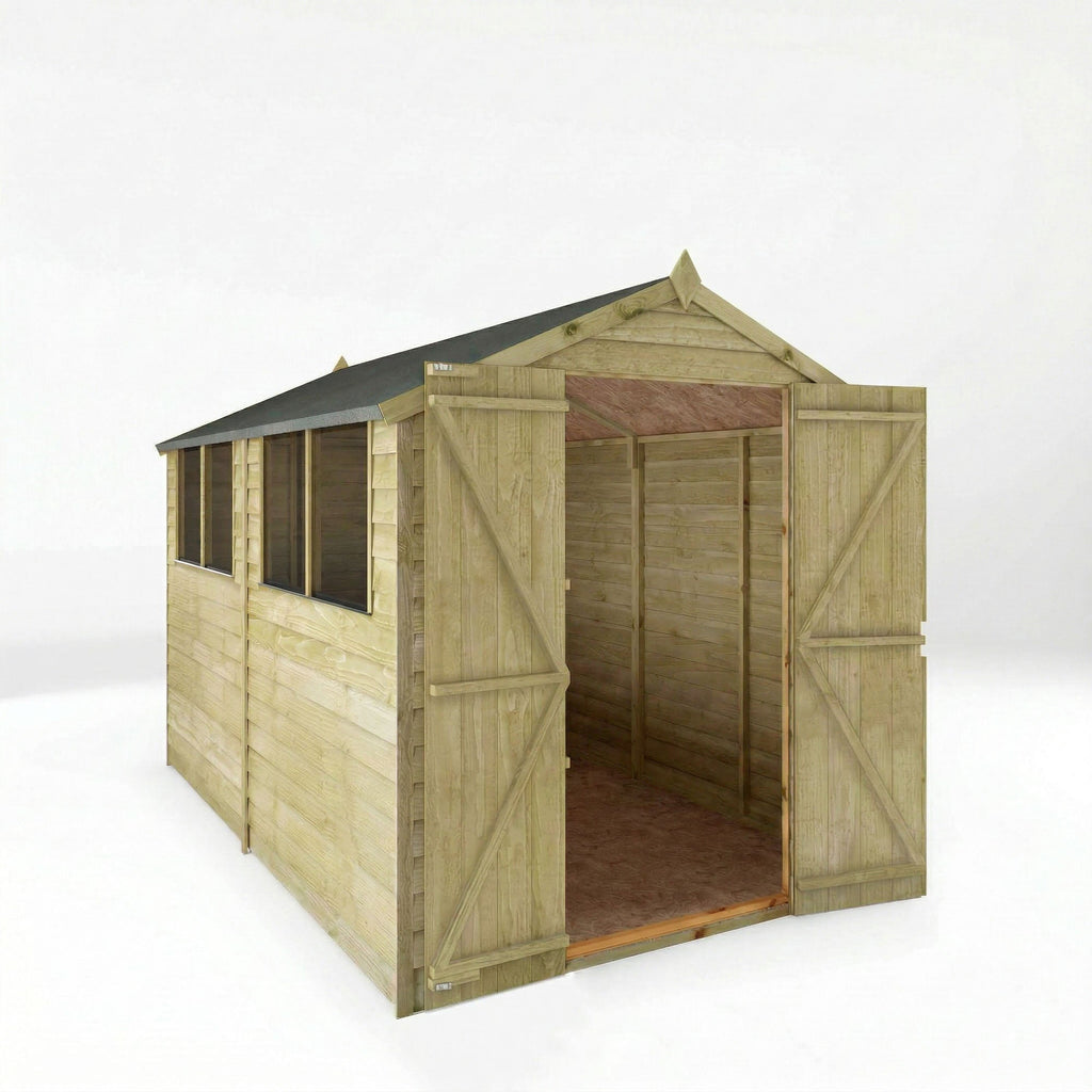 Mercia Overlap Apex shed with door open