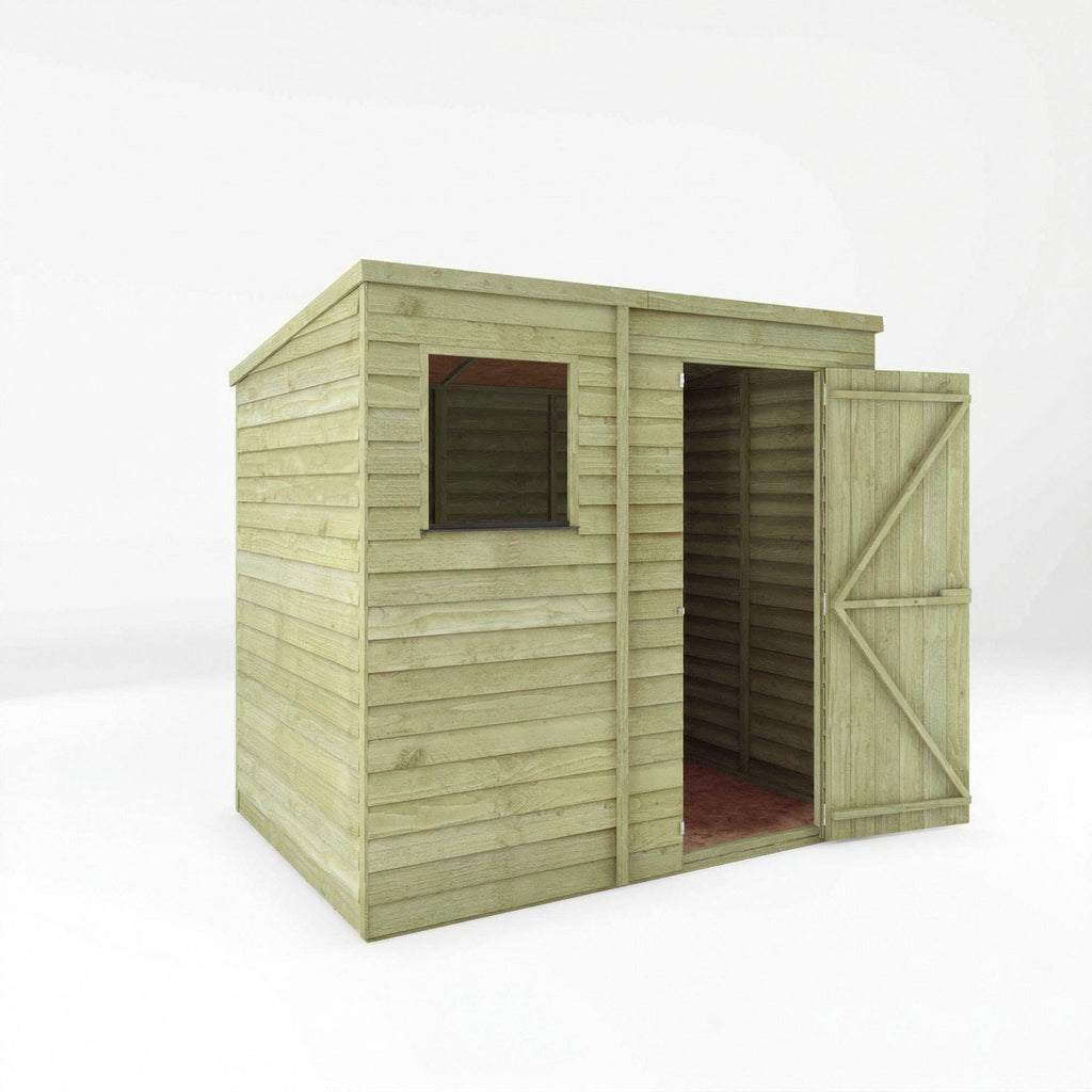Mercia Overlap Pent shed door open