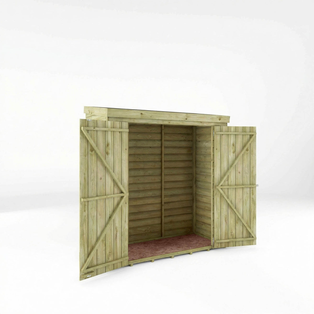 Mercia Overlap Pent Storage with doors open