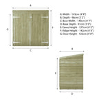 Mercia Overlap Pent Mowerstore specification drawing