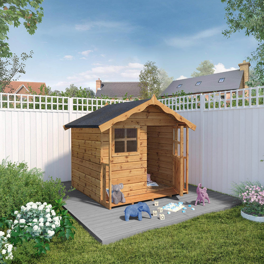 Mercia Poppy Playhouse in a garden setting