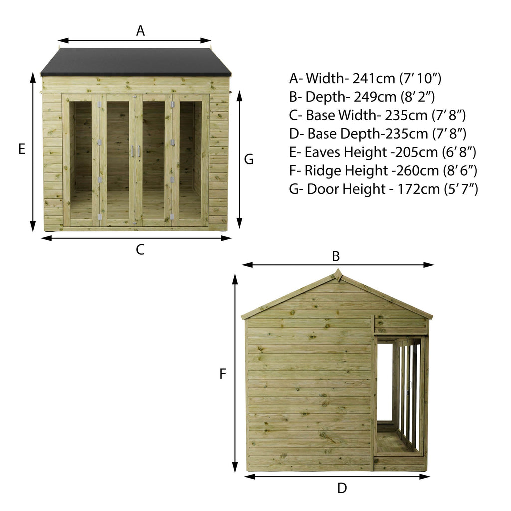 Mercia Vermont Summerhouse specification drawing