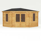 Mercia Corner Log Cabin front view