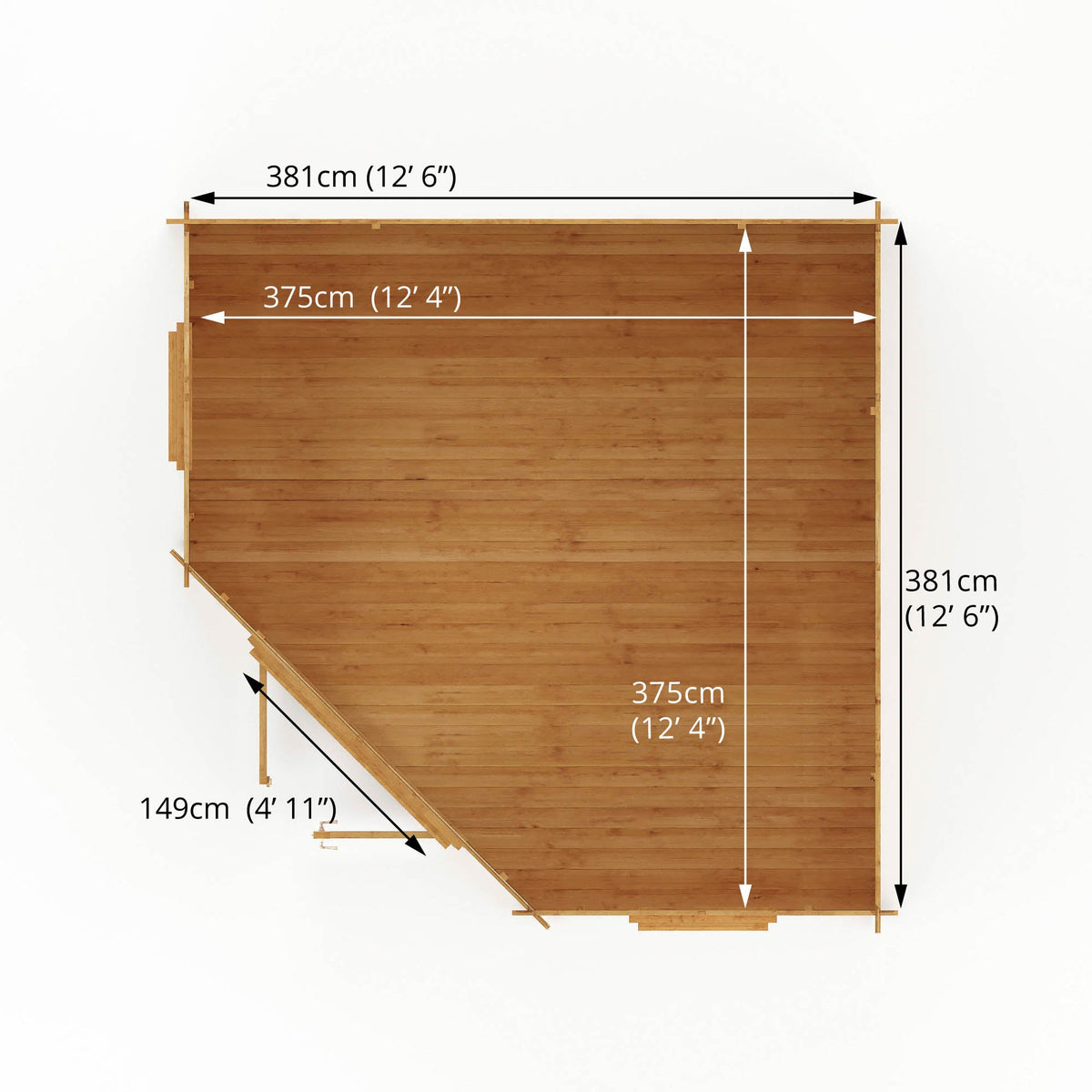 Mercia Corner Log Cabin floor plan