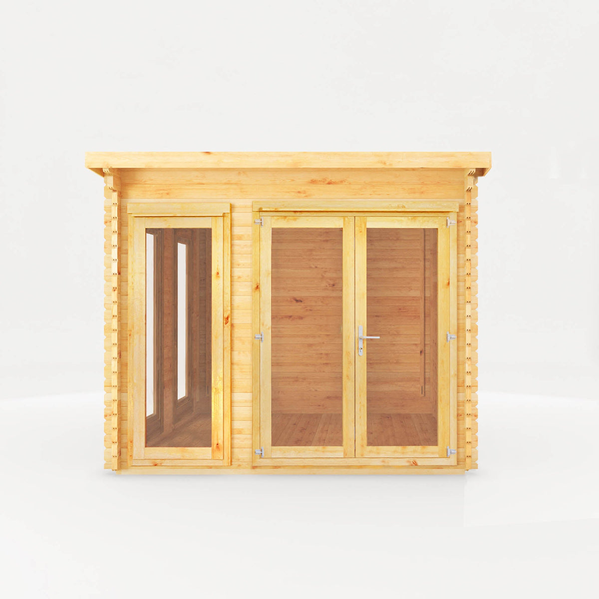 Mercia Studio Pent Log Cabin front elevation