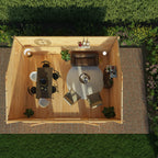 Mercia Home Office Studio lifestyle aerial view in garden