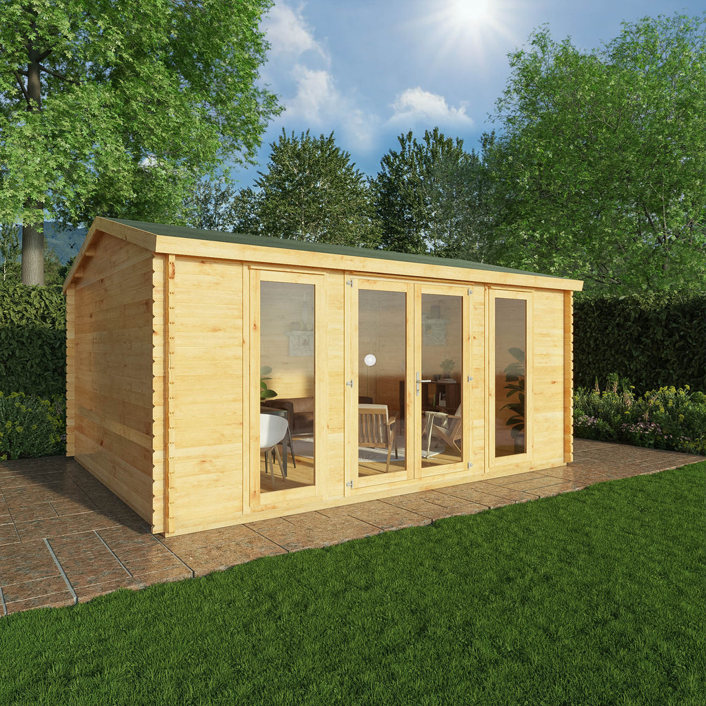 Mercia Home Office Studio 28mm garden office with doors closed
